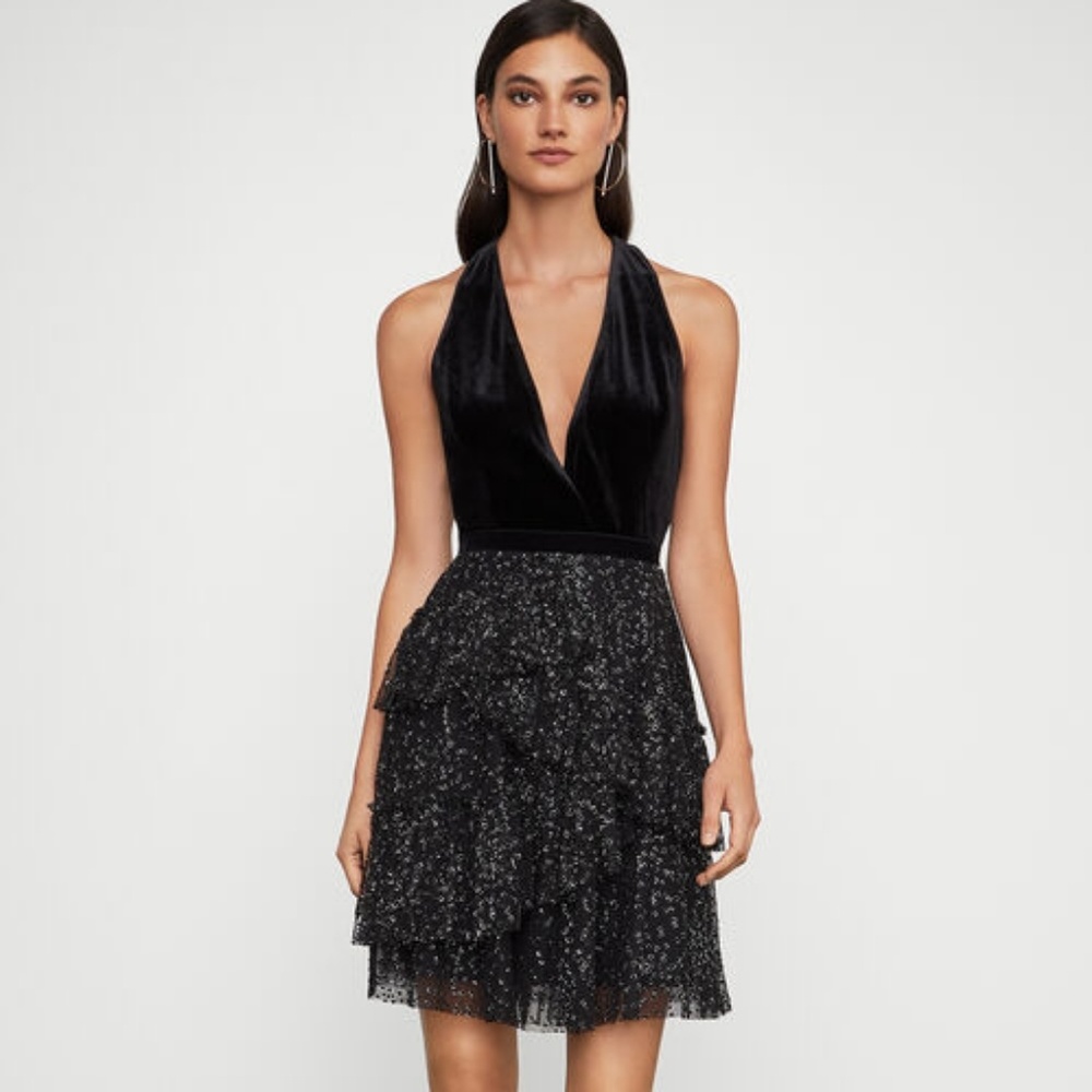 Runway; Bcbgmaxazria Metallic Tulle Skater Dress